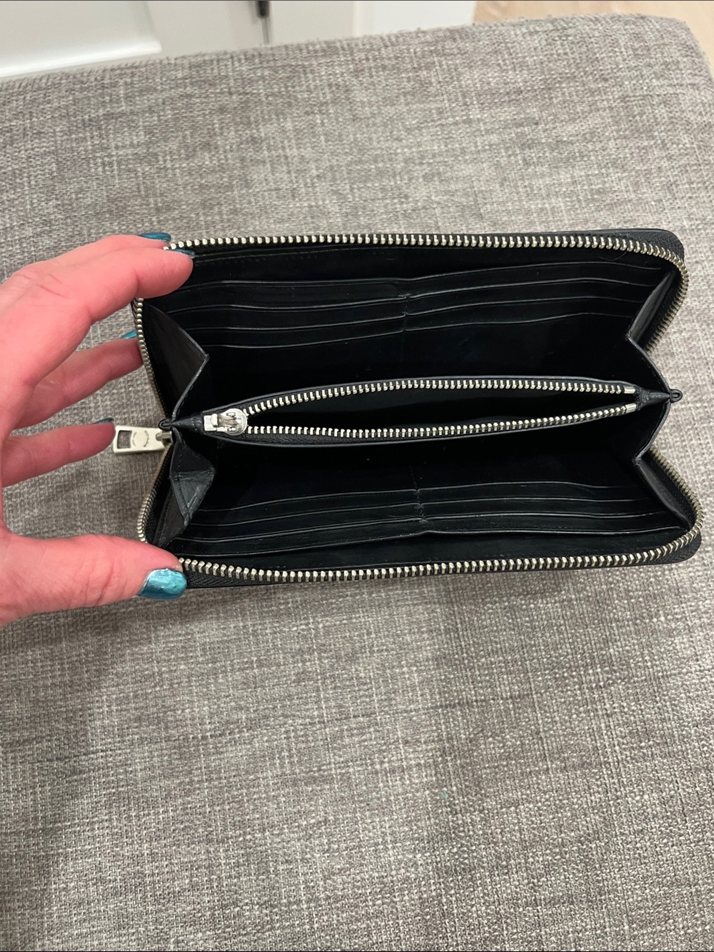 Coach Black Star & Stud Zip Wallet - Picture 7 of 14
